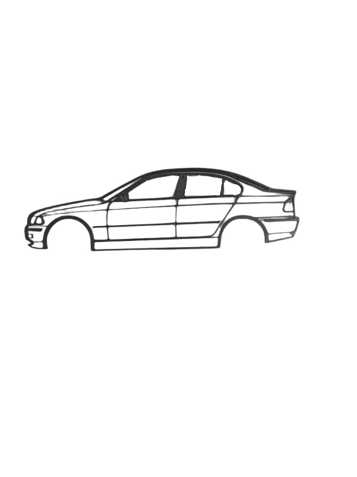 Silhouette e46 sedan wall art