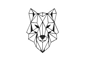 Geometric Wolf 2D wall art